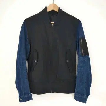 GU 지유 블루종 MA-1 S 블랙 데님 자켓 점퍼