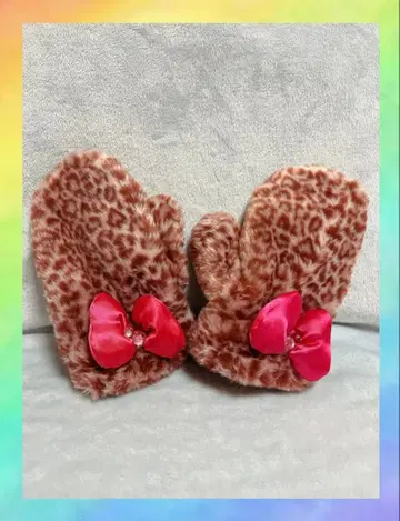 디즈니 표범 무늬 미니 장갑