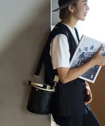 블레스 탑카피 코야마다 사오리 콜라보 스카치 그레인 2way 버킷백 S