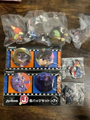주토피아 캔뱃지 세트, 피규어, 키링