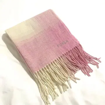 FURLA 캐시미어 머플러 스톨 핑크 화이트 훌라