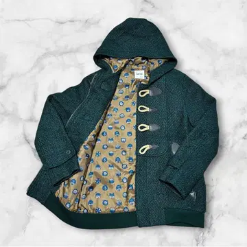 N 네넷 더플 코트 후드 부착 다크 그린 3