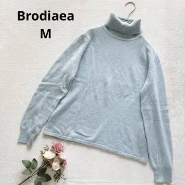 브로디아 라이트 블루 터틀넥 스웨터 니트 캐시미어 100 M