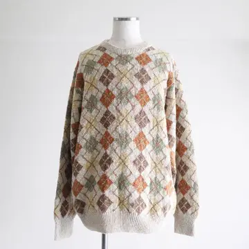 1990s Michael Ross 아가일 스웨터 잉글랜드제 L