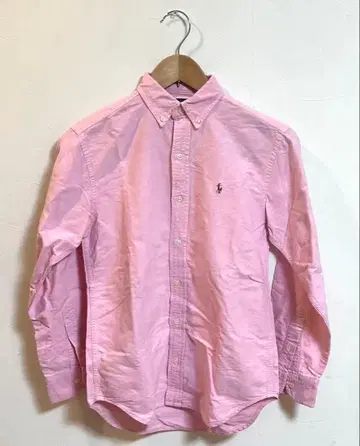 새상품급 랄프 로렌 셔츠 긴팔 블라우스 핑크 M 포니 자수