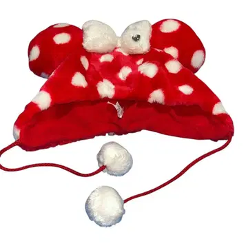 디즈니 팬캡 미니 도트 빨간색