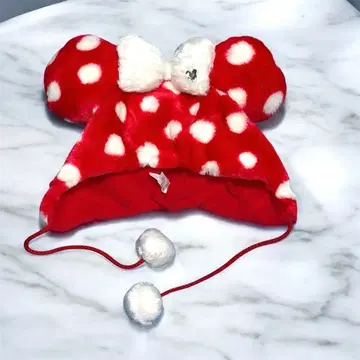 디즈니 팬캡 미니 도트 빨간색