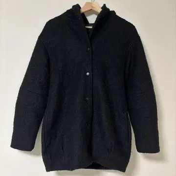 EMODA 에모다 코트 숏 기장 블랙 후드 부착