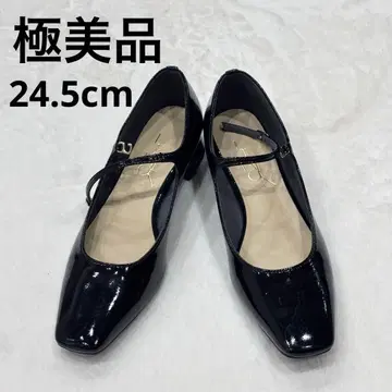 컨디션 최상 LE TALON 루탈론 3cm 스퀘어 멜리 제인 블랙