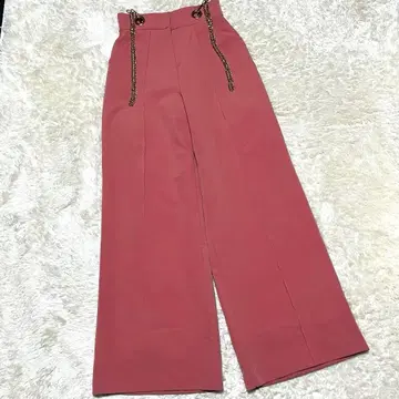 eimy istoire 체인 서스펜더 와이드 팬츠 ( PINK )