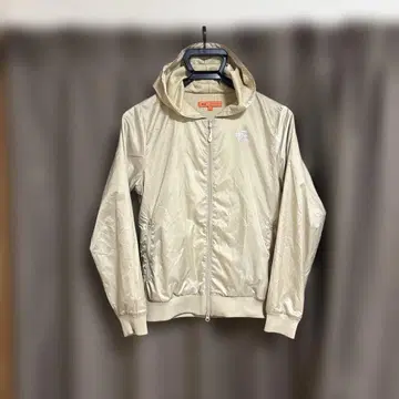 빔즈 골프 더블 지퍼 나일론 후드티 광택 베이지 여성용