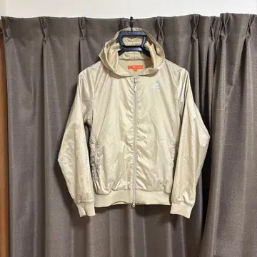 빔즈 골프 더블 지퍼 나일론 후드티 광택 베이지 여성용