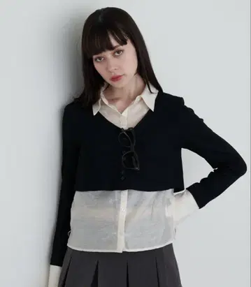 RAY CASSIN 셔츠 옷깃 레이어드 가디건