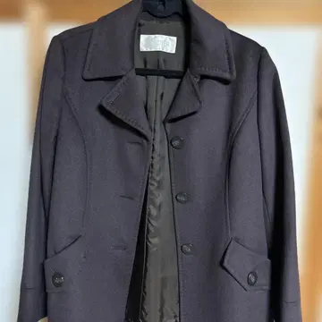 CORDIER 다크 퍼플 울 피코트