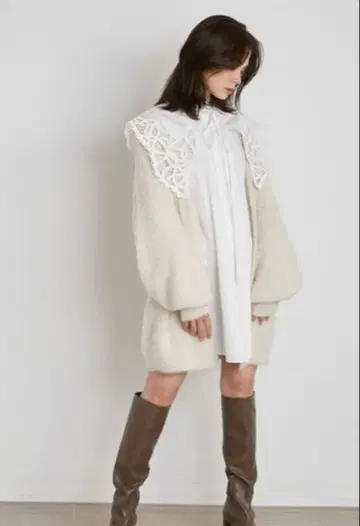 [ 컨디션 최상 ] SNIDEL Sustainable 퍼 라이크 가디건