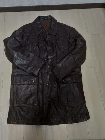 LONNER 브라운 가죽 코트