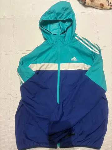 adidas 후드 부착 자켓 M 파랑/스카이블루
