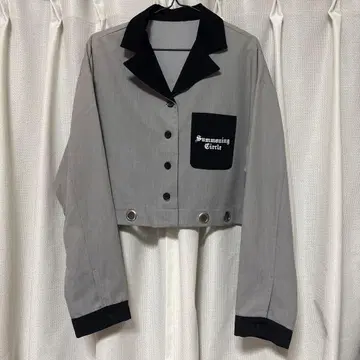 크롭 셔츠 자켓 그레이 제이미 Ank