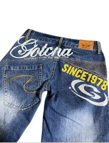Gotcha 데님 팬츠 로고 자수