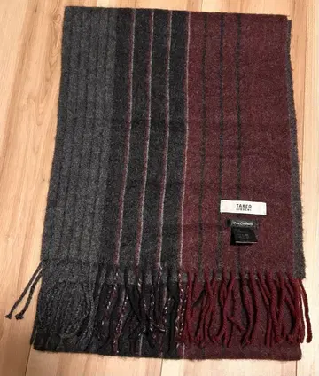 TAKEO KIKUCHI 퓨어 캐시미어 머플러 캐시미어 100%