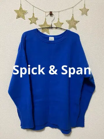 Spick & Span 파랑 울 캐시미어 긴팔 스웨터