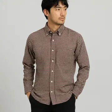 크로커다일 캐주얼 셔츠 타탄 체크 패턴 M 사이즈 화이트