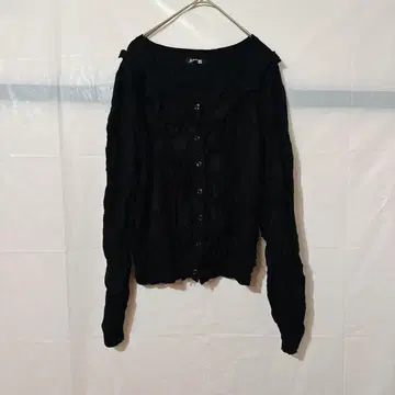 새상품급 APT.19 블랙 긴팔 가디건 [ M ] 프릴 상의