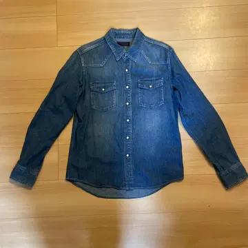 소라이브 데님 긴팔 셔츠 별 모양 패치 포함 2 일본제