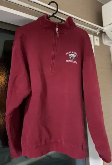 Lee 버건디 집업 맨투맨