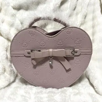 앙크루즈 퍼 하트 숄더백 핑크