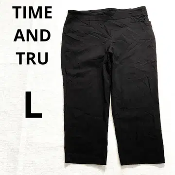 TIME AND TRU [ L ] 블랙 크롭 팬츠 스트레치 소재