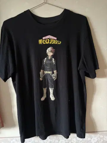 나의 히어로 아카데미아 토도로키 숏 블랙 티셔츠