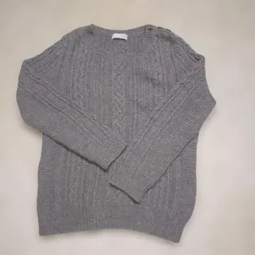 MARGARET HOWELL 그레이 케이블 니트 스웨터