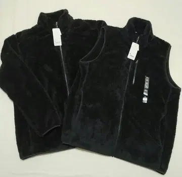 세트 판매 유니클로 퍼리 플리스 베스트 자켓 블랙 사이즈 XL
