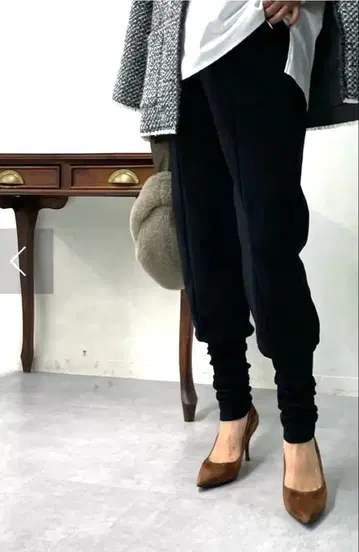 새상품급 DOUDOU 속기모 밑단 리브 조거 팬츠 F 사이즈