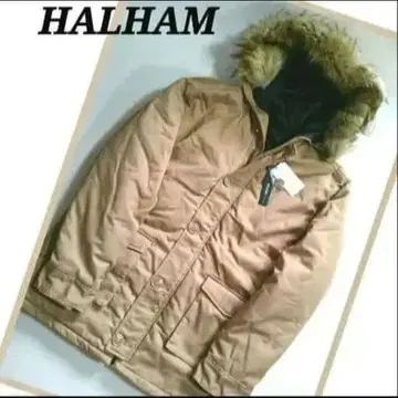 HALHAM 인조 모피 포함 충전솜 모즈 코트 XL