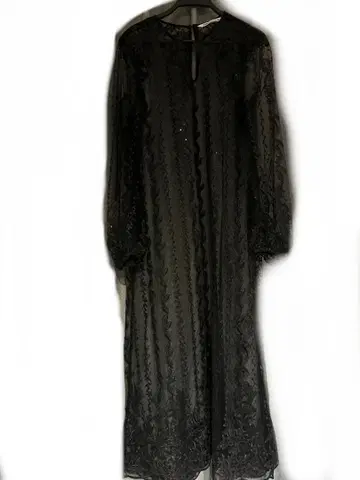 ZARA 블랙 자수 롱 원피스