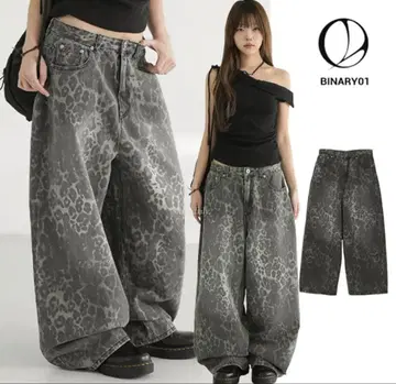 레오파드 무늬 여성용 바지