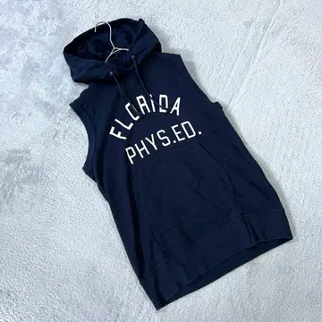 [하이픈 x 챔피온] (F) 민소매 후드티 네이비 캐주얼 레이어드