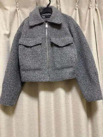 ZARA 그레이 크롭 자켓 L