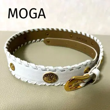 MOGA 모가 골드 금장 장식 가죽 천연 가죽 벨트