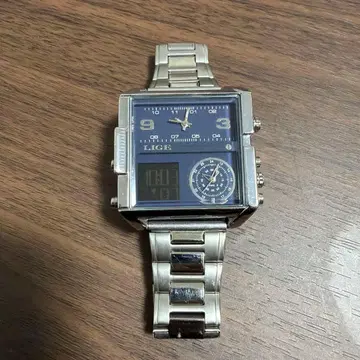 LIGE 디지털 아날로그 시계 네이비