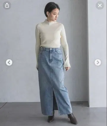 아파트 바이 로리즈 데님 스커트 슬릿 M