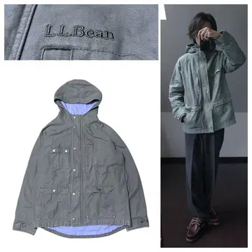 LLBean 코튼 M 밀리터리 그린 구제 의류 자켓 캠프파이어