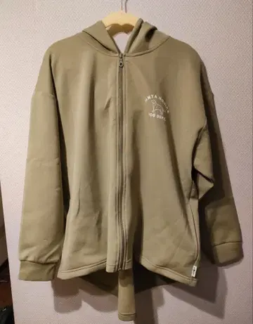 DOG DEPT 초경량 종이상자 니트 지퍼 후드티 올리브 그린