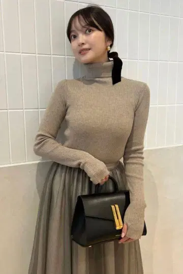 anuans 아뉴앙스 캐시미어 블렌드 핏 리브 니트 풀오버