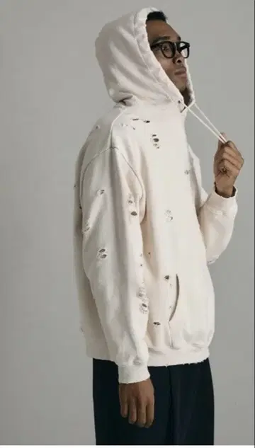 firsthand 데미지 가공 후드티 베이지 L 사이즈