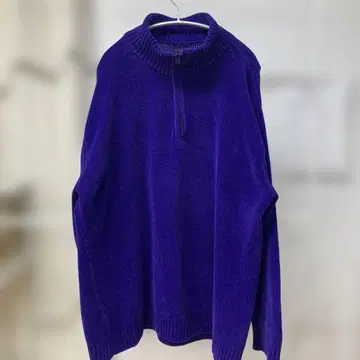 BEAMS sample 보라색 니트 스웨터 스탠드 넥 지퍼 포함