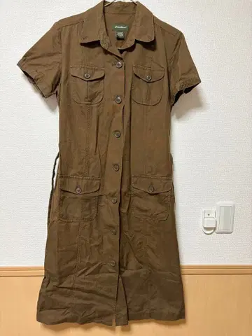 Eddie Bauer 반팔 셔츠 원피스 M 브라운