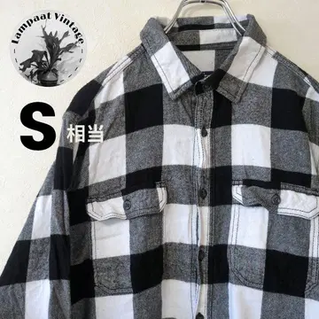 US 구제 의류 플란넬 셔츠 george 블랙 S 상당